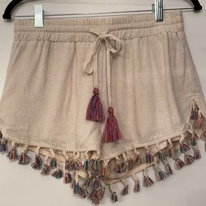 Paper Crane Linen Tassel Short